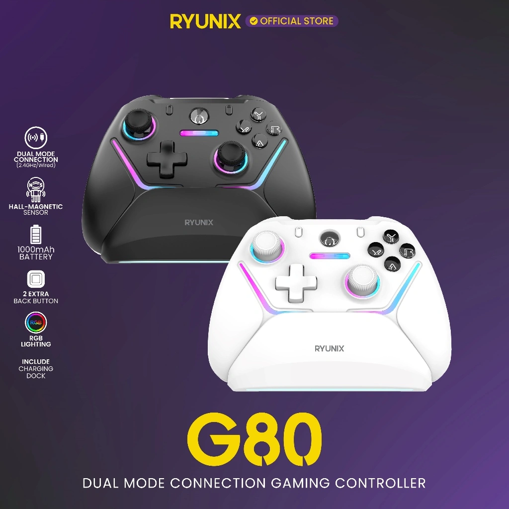 Sades Ryunix G80 Gamepad HALL EFFECT Dual Mode Gaming Controller
