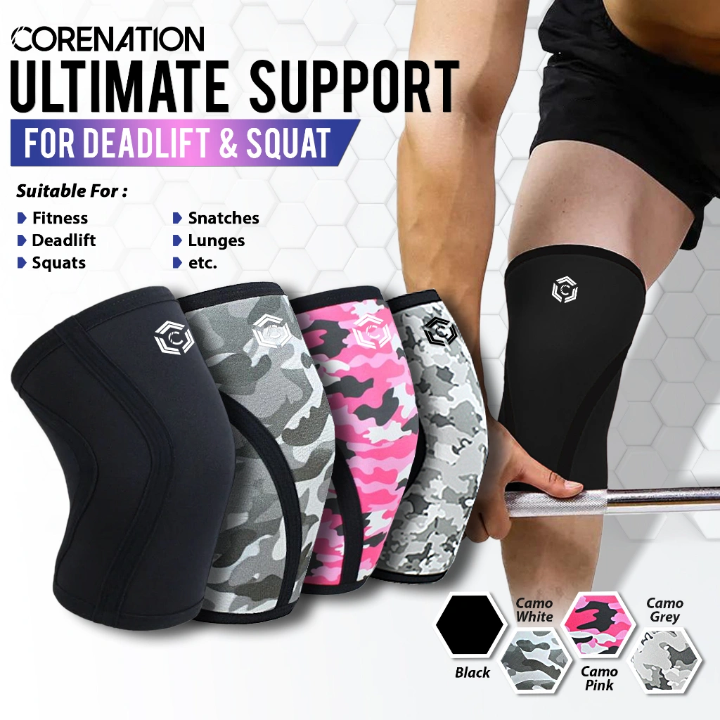 ( NOT FOR SALE ) CoreNation Premium Knee Sleeves Powerlifting Fitness Sleeve Wrap Gym 7mm | Deker Pelindung Lutut | Knee Compression Pad Sleeve | Knee Support Brace