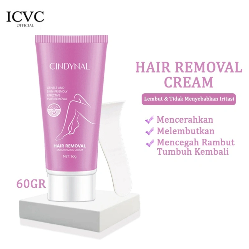CINDYNAL Hair Removal Cream 60g – Krim Perawatan Kulit untuk Membantu Mengangkat Bulu Ketiak, Tangan & Kaki agar Kulit Terasa Lebih Halus