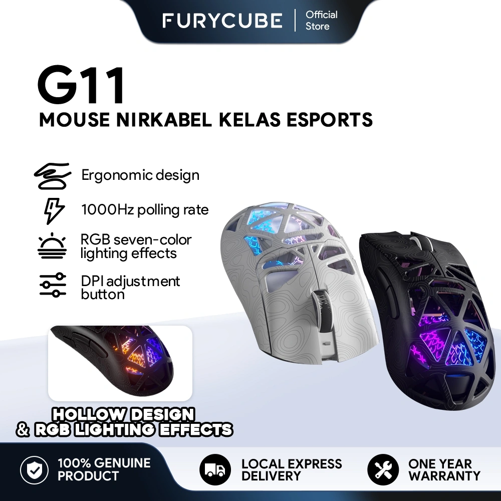 FURYCUBE Wireless G11 Mouse Gaming PAW3311 Wired Mice 2.4G Contours Mouse Office 22000 DPI 400 Mah Compatible With Both Laptops And Desktops