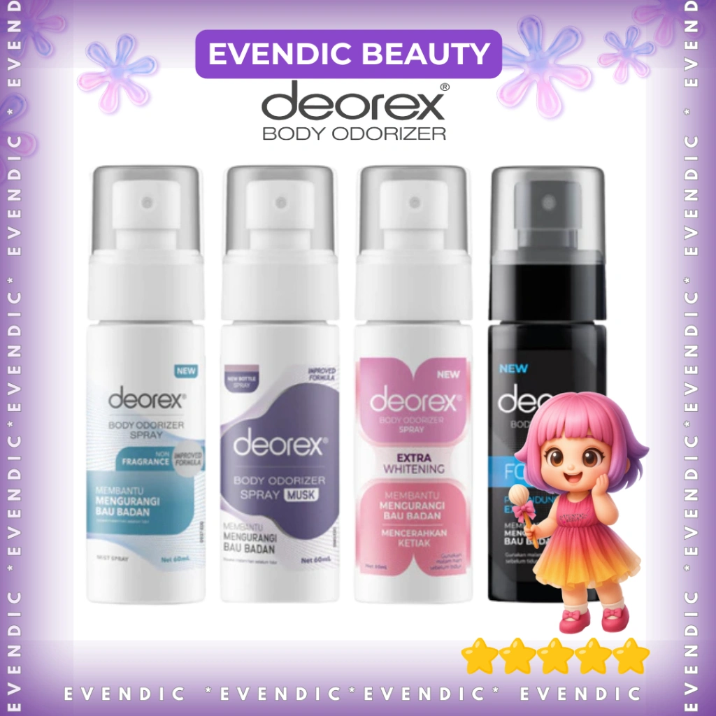 READY Deorex New Body Odorizer Spray Menghilangkan Bau Badan 60ml  | BPOM