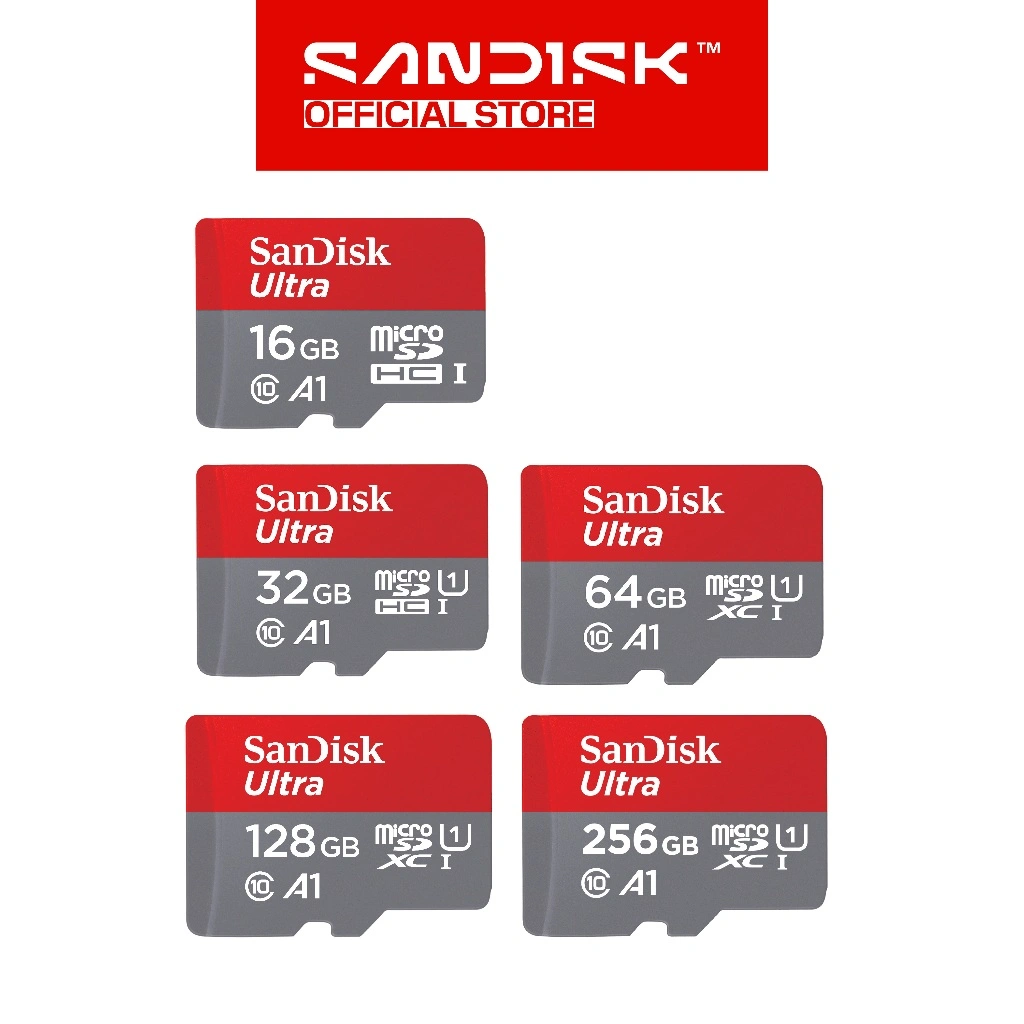 SANDISK microSDHC / microSDXC Ultra A1 16GB / 32GB / 64GB / 128GB / 256GB UHS-I Class 10 - QUAB/QUAC