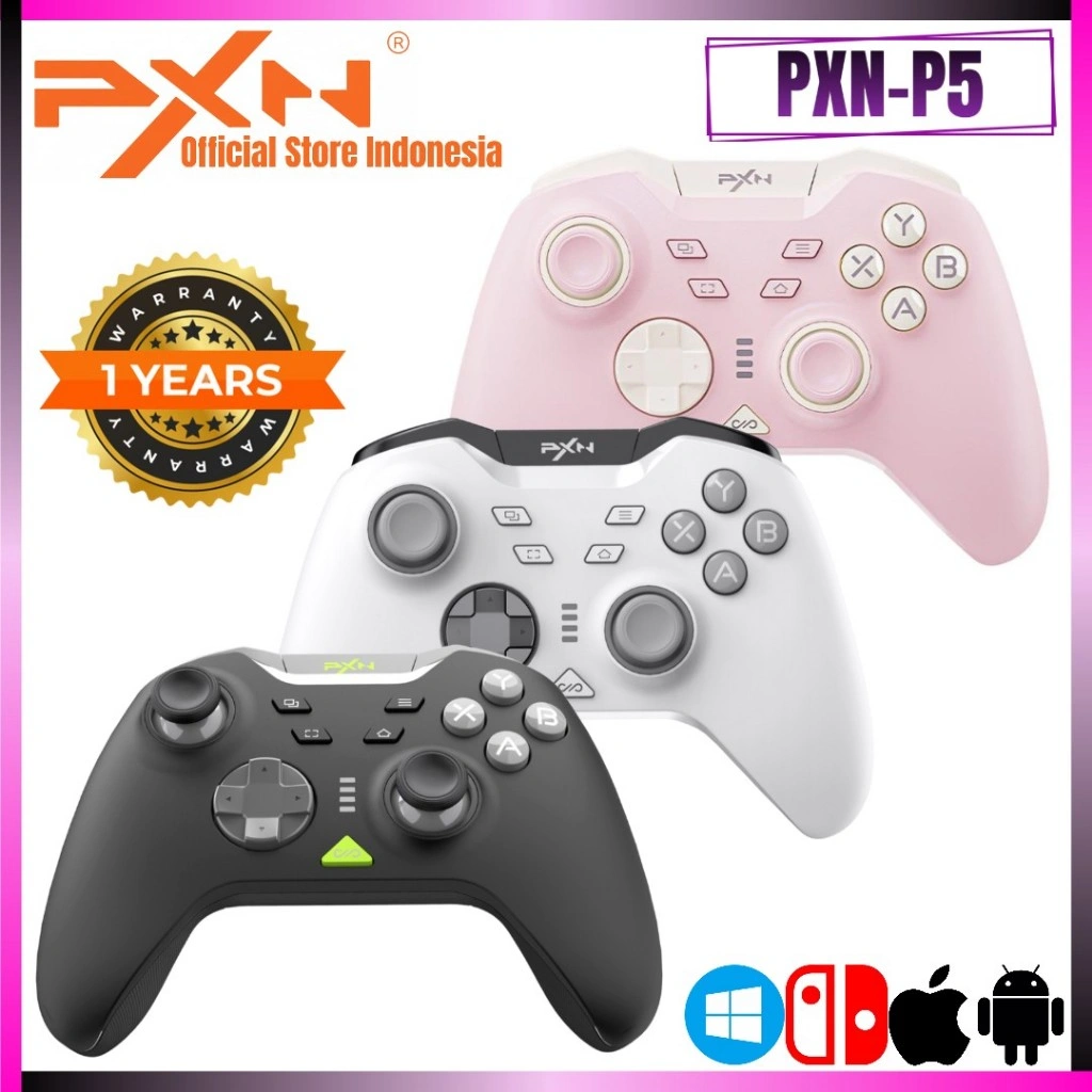 PXN P5 Gamepads Wireless Bluetooth Gaming Controller PC Windows Switch IOS 16+ Android 8.0+ Joystick