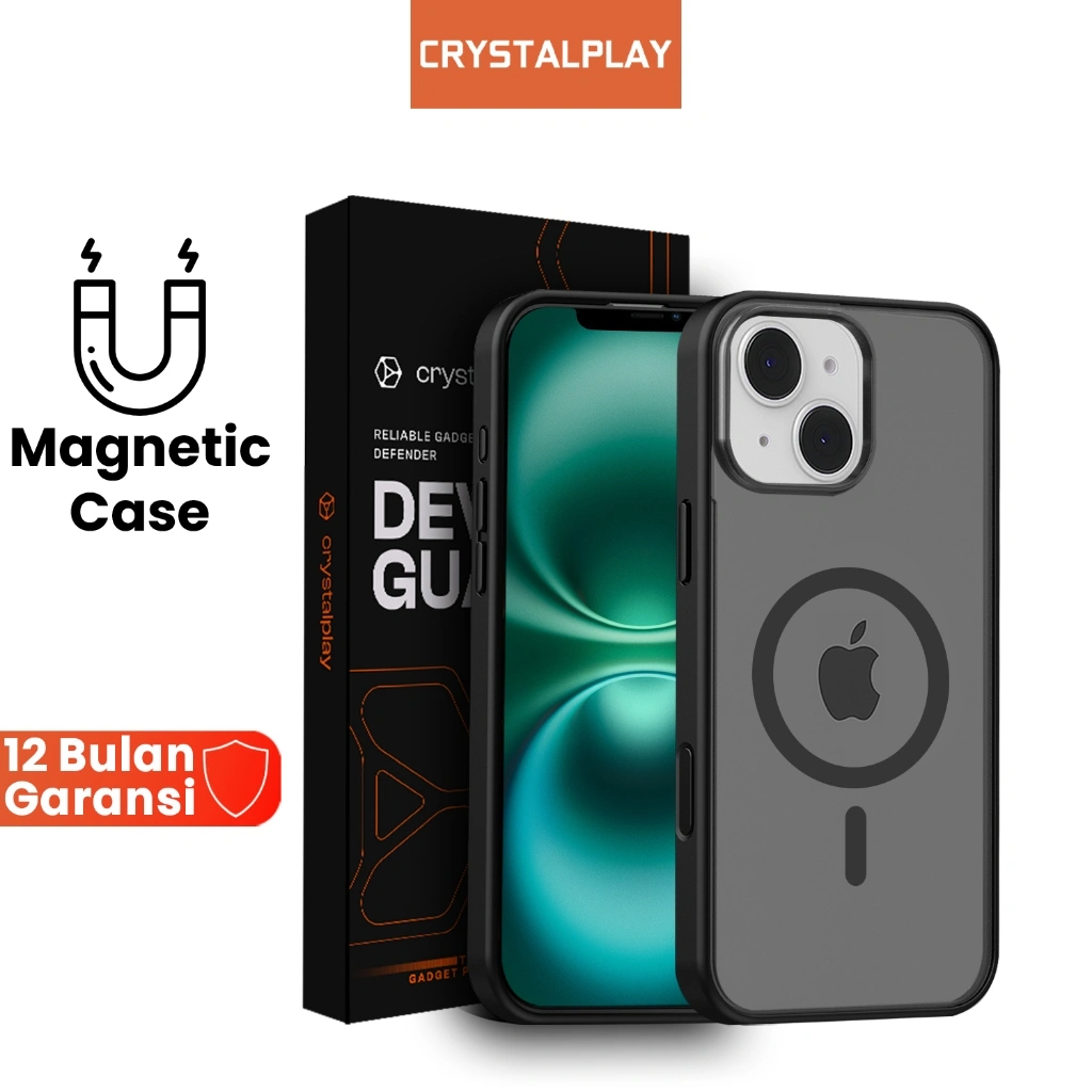 CrystalPlay MagSafe Case iPhone Black Matte | Magnetic Support Wireless Charging – iPhone 11–17Pro/Pro Max/Air