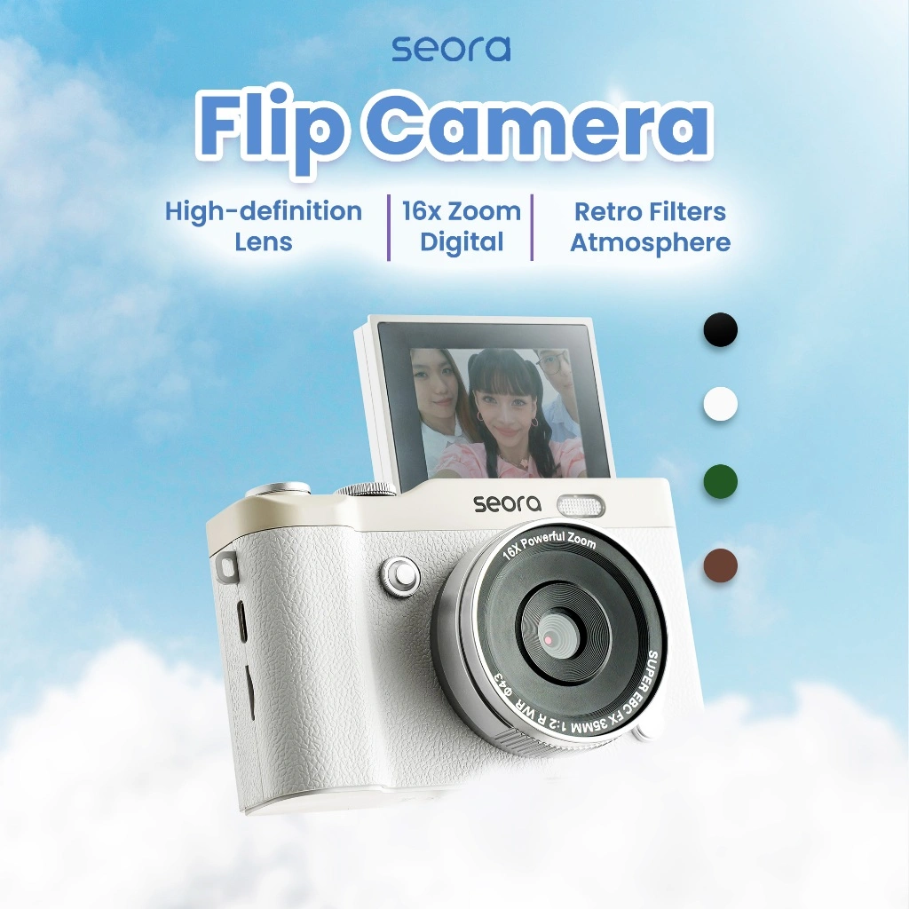 FILMONKISH Kamera DIGITAL POCKET SEORA FLIP CAMERA ORIGINAL FULL SET