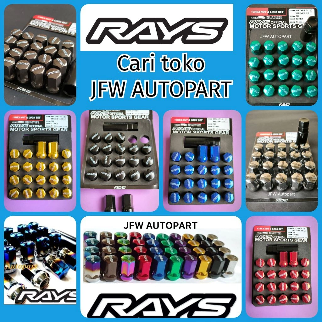 Mur baut roda Rays Official 32mm lug nut mur roda velg racing