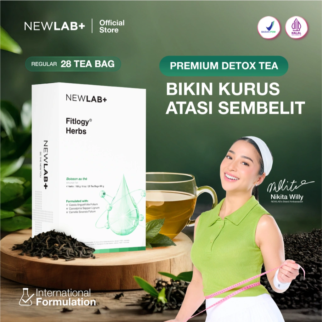 NEWLAB Fitlogy Tea Drink | Herbal Tea | Minuman Teh Hijau Herbal 28 Tea Bags