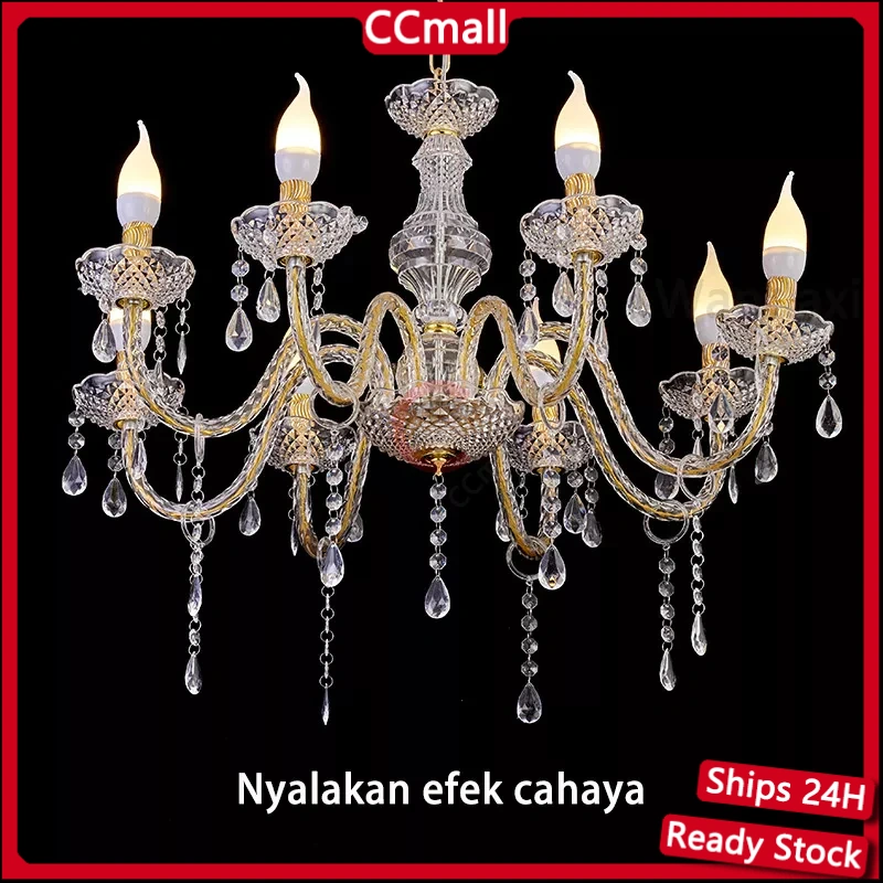 Garansi 10 Tahun Lampu Gantung Kristal ruang tamu Gaya Retro 6/8/12 Lampu Dekorasi pelaminanBesar Wedding Event LED Lampu/Home Decor/hias Dekorasi