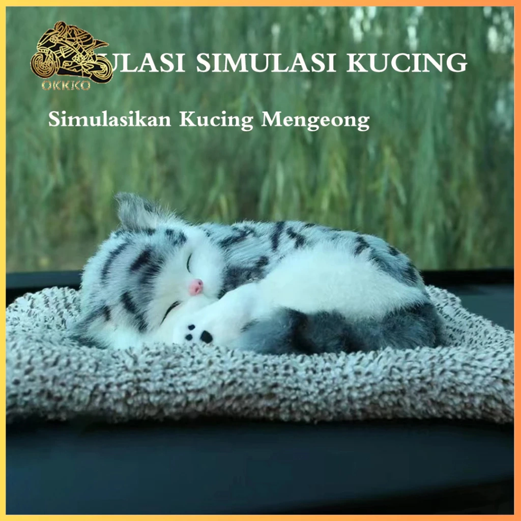 Boneka Simulasi Kucing Arang Bambu Penghilang Bau Mobil Bersuara Hiasan Dashboard Mobil Pajangan Dashboard Mobil Unik