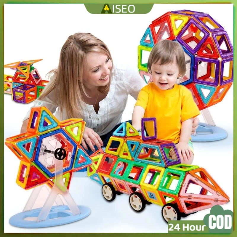 <Murah COD>148/200 Pcs Magnetic Tiles Mainan Edukasi Anak Mainan Magnet DIY Mainan/Mainan Magnetic Block Mainan Keping Magnet Susun DIY Anak Mainan Magnet Anak Edukasi