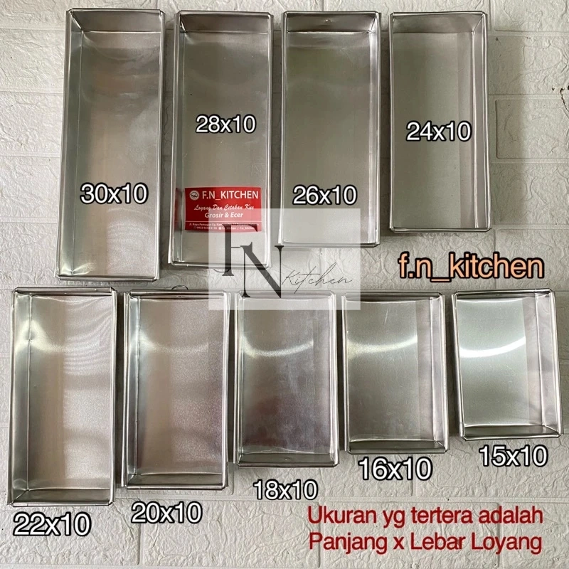 LOYANG KUE BROWNIES / CETAKAN KUE BROWNIES / BOLU KOTAK PERSEGI PANJANG / LOYANG KUE BOLU TINGGI 4 cm