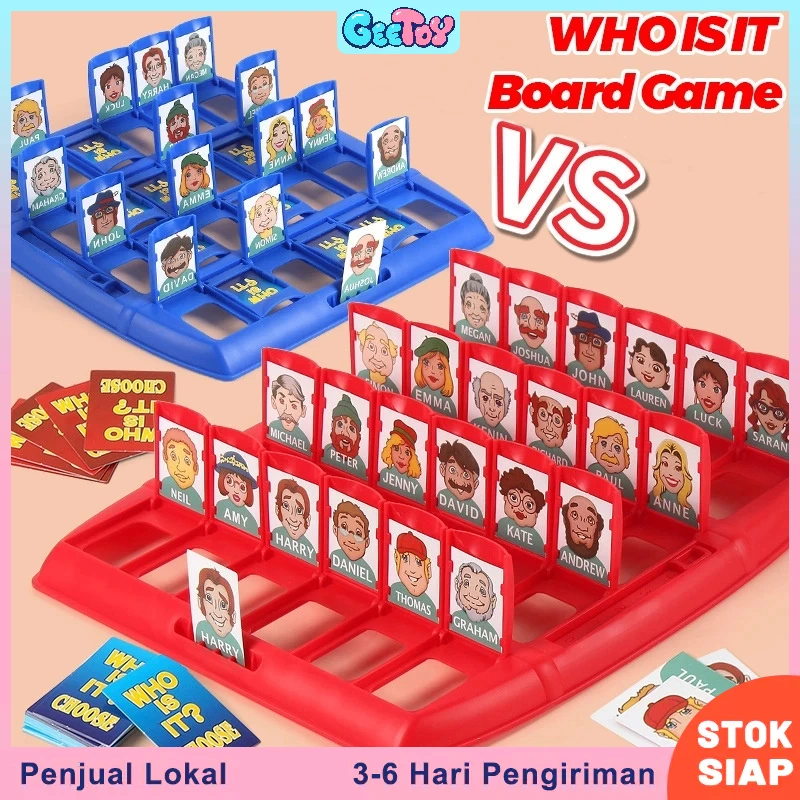 Geetoy WHO IS IT Board Game Memory Logic Training Lucu Keluarga Menebak Mainan Pendidikan Untuk Anak-anak
