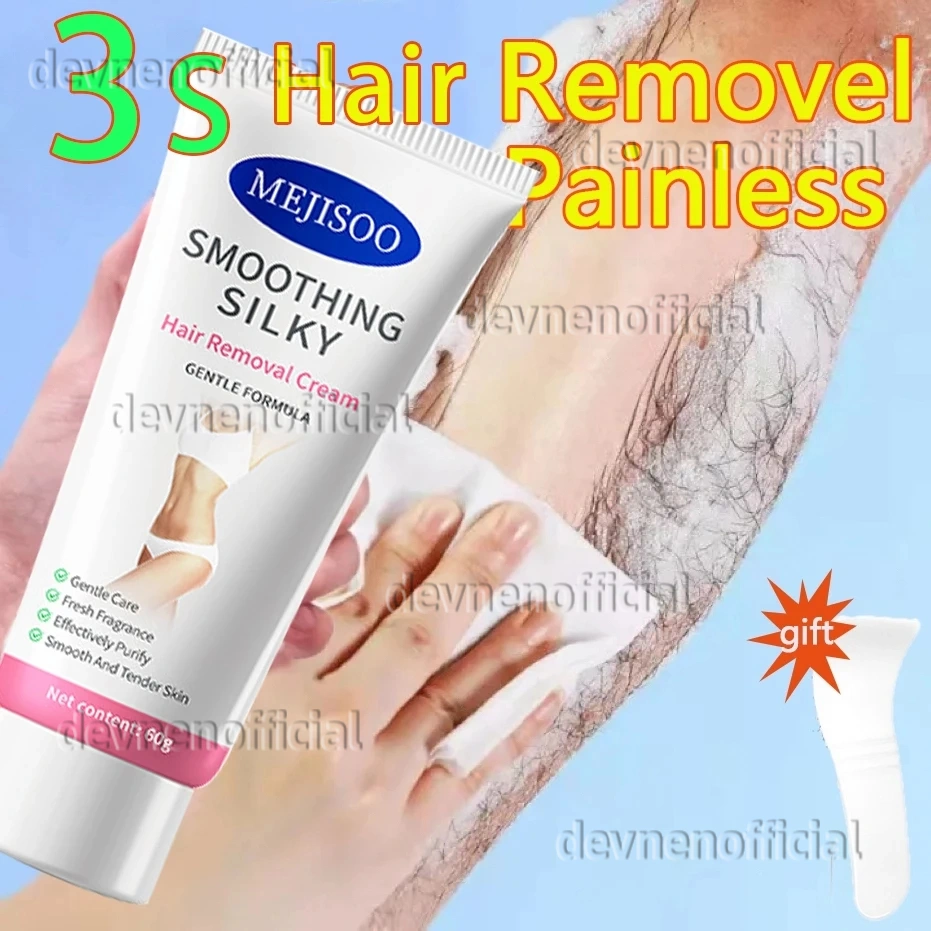 Hair Removal Cream (Free Spatula) Krim Penghilang Bulu Penghilang Rambut Alami Penghilang Perontok Bulu Ketiak Miss V Bulu Kaki Tangan Permanen Tidak nyeri dan tidak berbau Penghilangan rambut dengan cepat