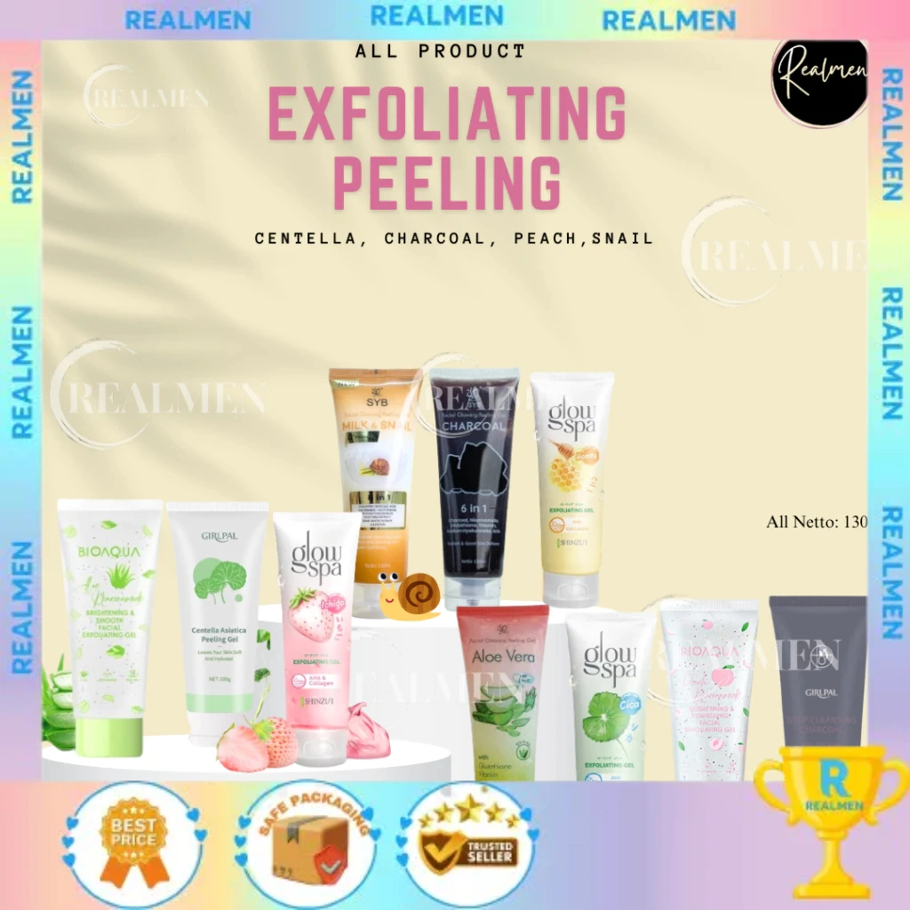 BPOM FACIAL GLOWING PEELING CHARCOAL / GEL ALOE VERA BY SYB Tube / MILK & SNAIL PEELING GIRPAL