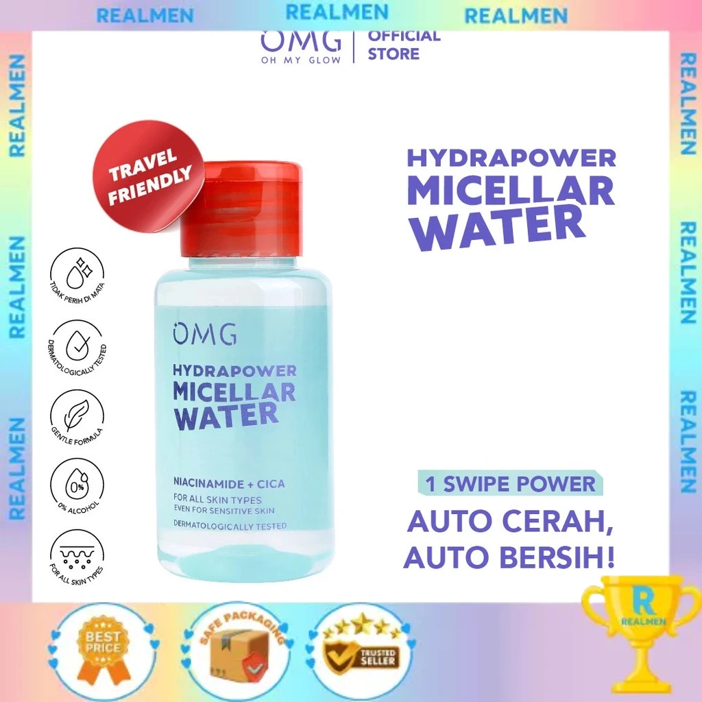 NEW! OMG OH MY GLOW HydraPower Micellar Water 65 Ml | Pembersih Wajah OMG | Cleansing Water