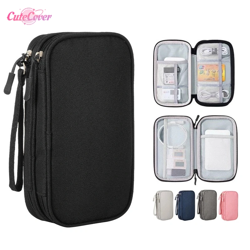 CuteCover Tas Penyimpanan Lapisan Ganda Pouch Bank Power Hard Drive Perlindungan Headset Pouch Data Kabel Storage Bagget Travel Organizer Gadget Ukuran Besar Tas Handphone Anti Air Travel Bag