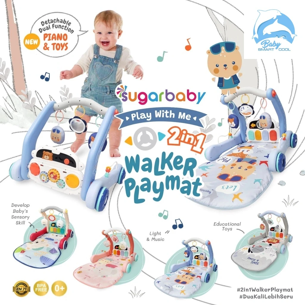 playmate bayi sugarbaby | playmate sugarbaby | 2in1 Walker Playmat Sugar Baby - Space baby 8024-8025