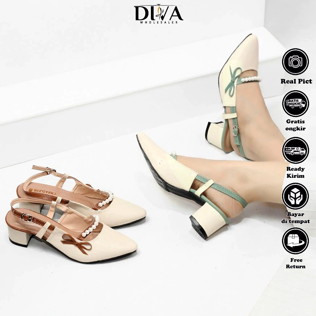 Sandal Wanita High Heels Slop Tali Belakang R 85