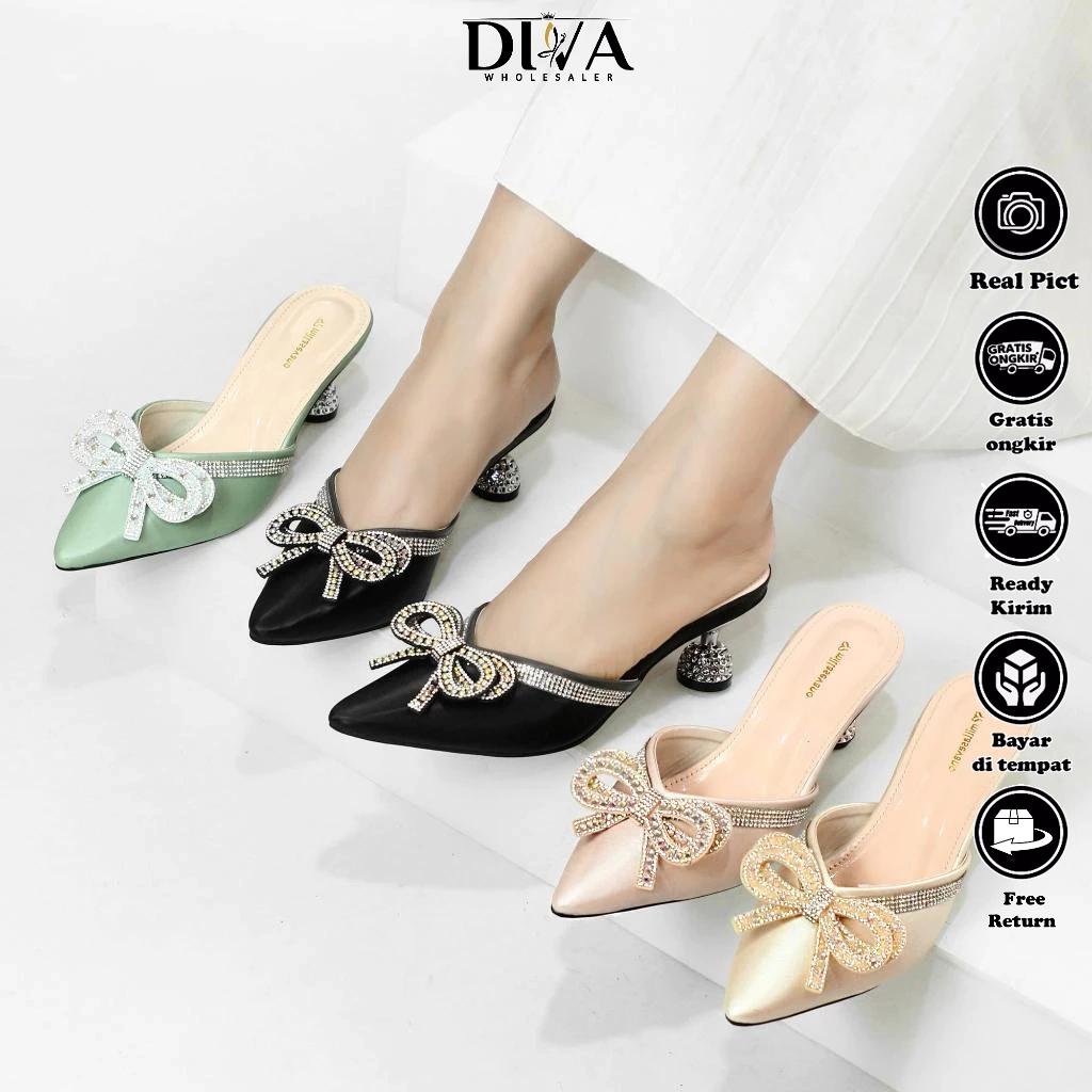 High Heels Wanita Ribbon Series Diamond NB-13