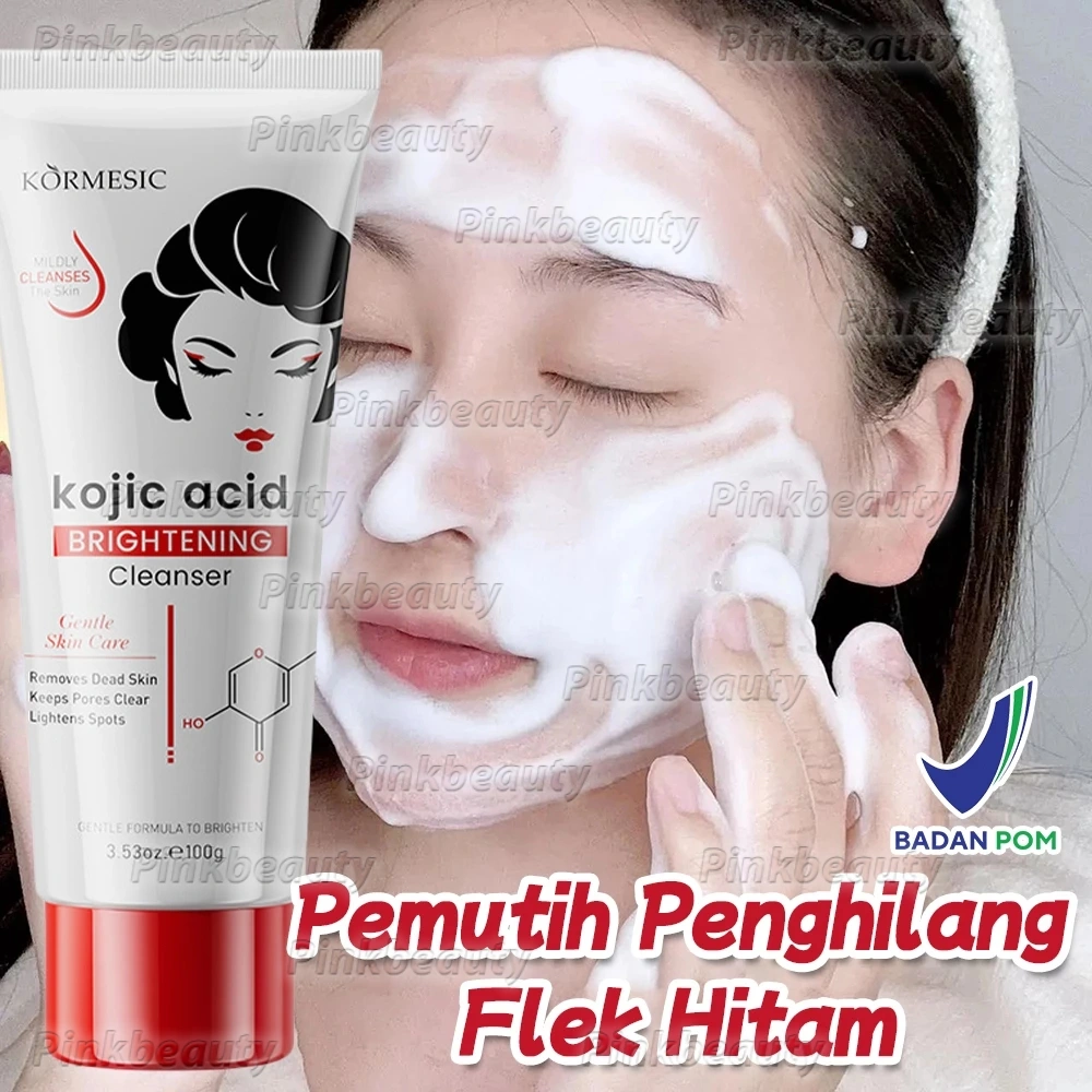 Kojic Acid facial wash Pemutih Penghilang Flek Hitam Pembersih Wajah Pemutih Wajah Jerawat Tungau Pembersih Dan Komedo Mencerahkan warna kulit Kontrol Minyak Melembabkan Ringan Dan Tidak Mengiritasi Poripori Bersih Dalam Sabun Cuci Muka Glowing 100g