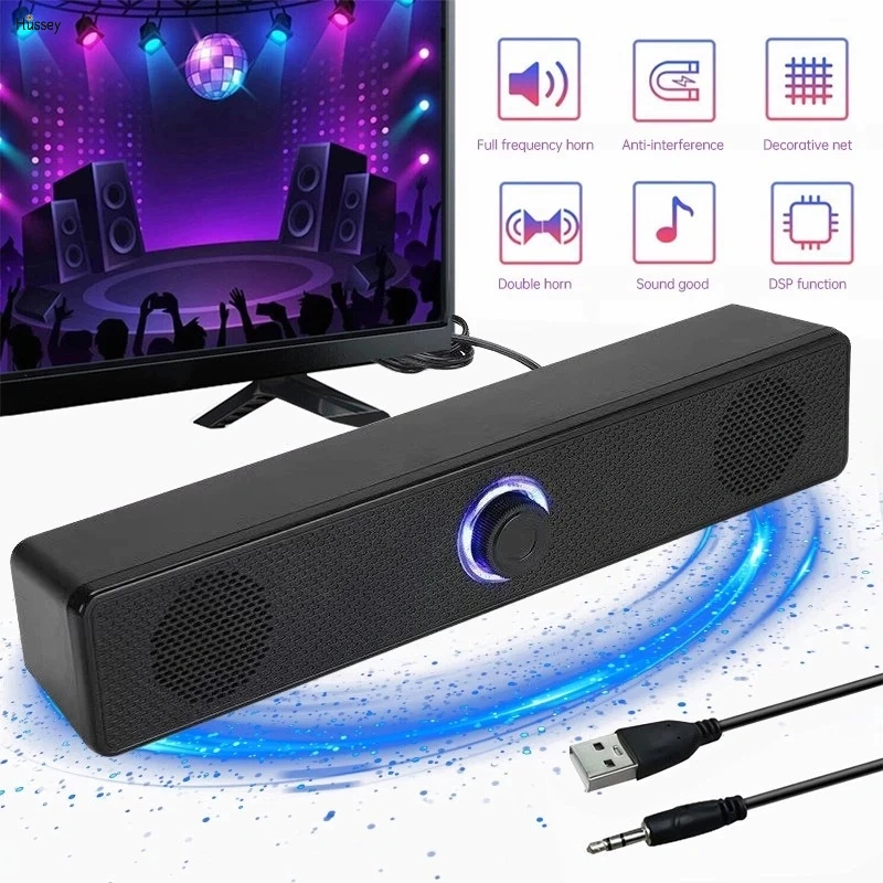 5.0 Speaker Audio Surround Soundbar Computer PC For TV Music Box Subwoofer Stereo Desk-top Laptop kabel 3.5mm usb charge-HU