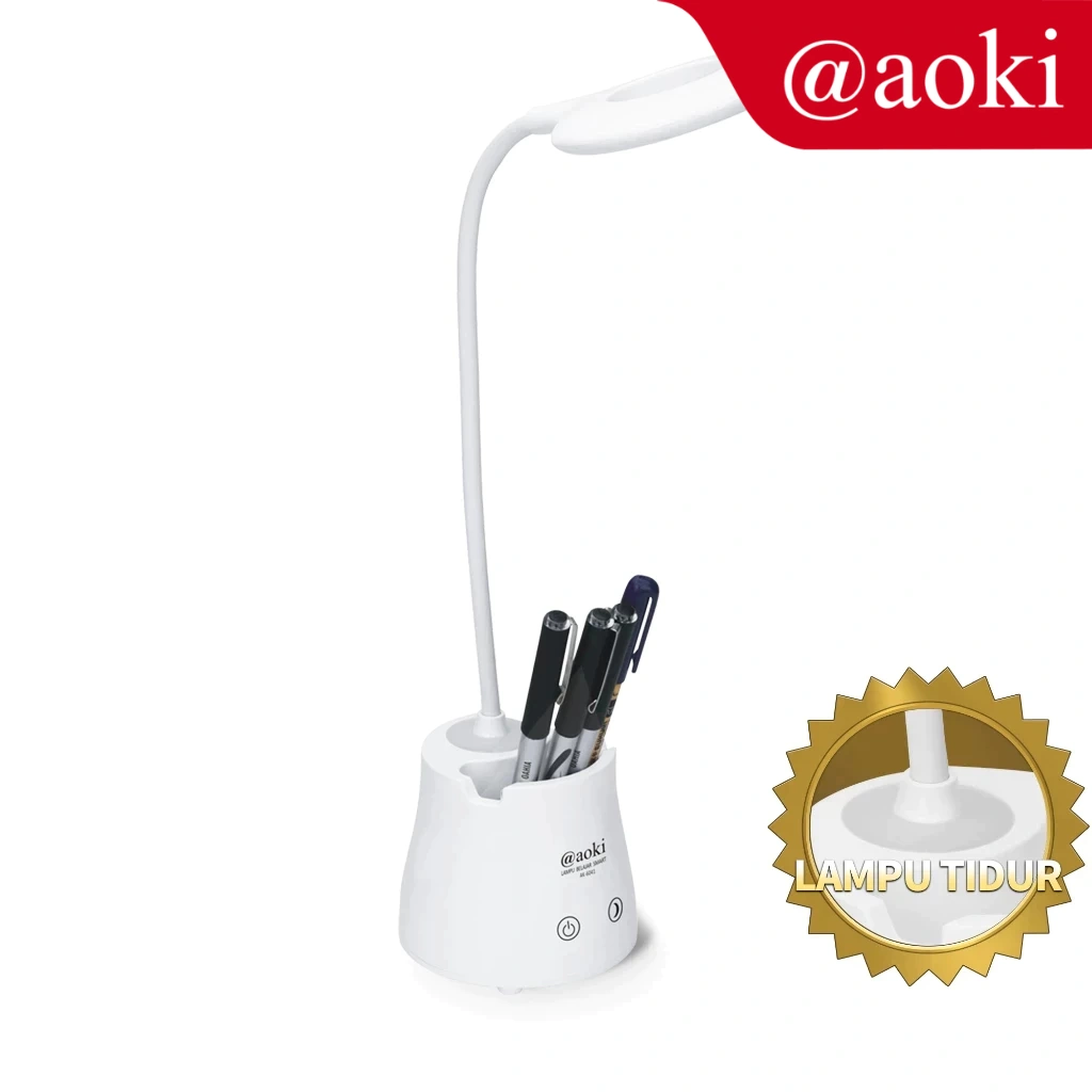 AOKI Lampu belajar sentuh torch dimmer fleksibel Baca Meja Kerja Duduk