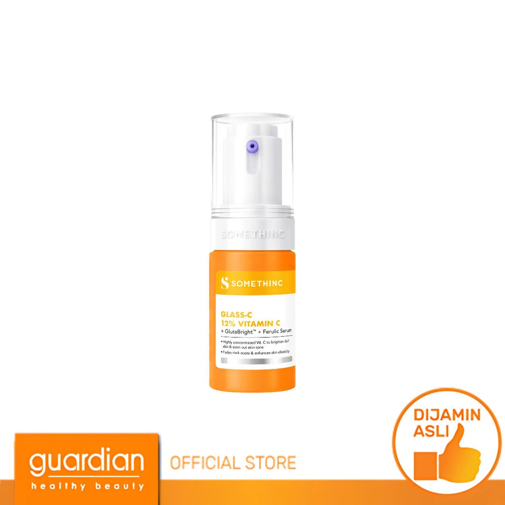 Somethinc Glass-C 12% Vitamin C+ GlutaBright™ + Ferulic - Serum Mencerahkan Warna Kulit & Memudarkan Tampilan Noda Gelap 20Ml