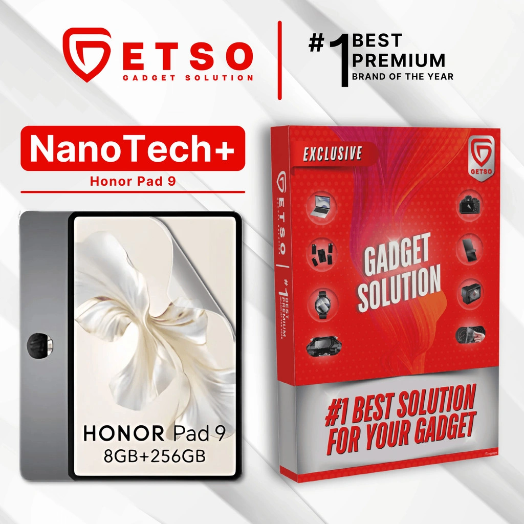 GETSO EPU BIO GENESIS Hydrogel for HONOR Pad 9 / Screen Guard (Nanotech+ 100% Recycle) Premium Hidrogel Anti-Scratch Protector Tempered Gorilla Glass 5 6 7 Anti Gores Full Cover Smart Phone Watch Handphone Gadget Tab Laptop Kamera