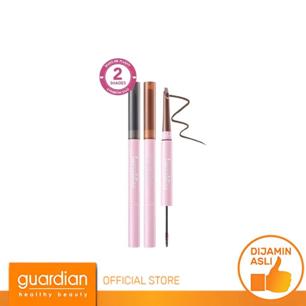 BNB Barenbliss Make Me Plushy Eyebrow Duo - 2 in 1 Pensil Alis & Browcara 24H Tahan Lama Tahan Air & Noda 1Gr