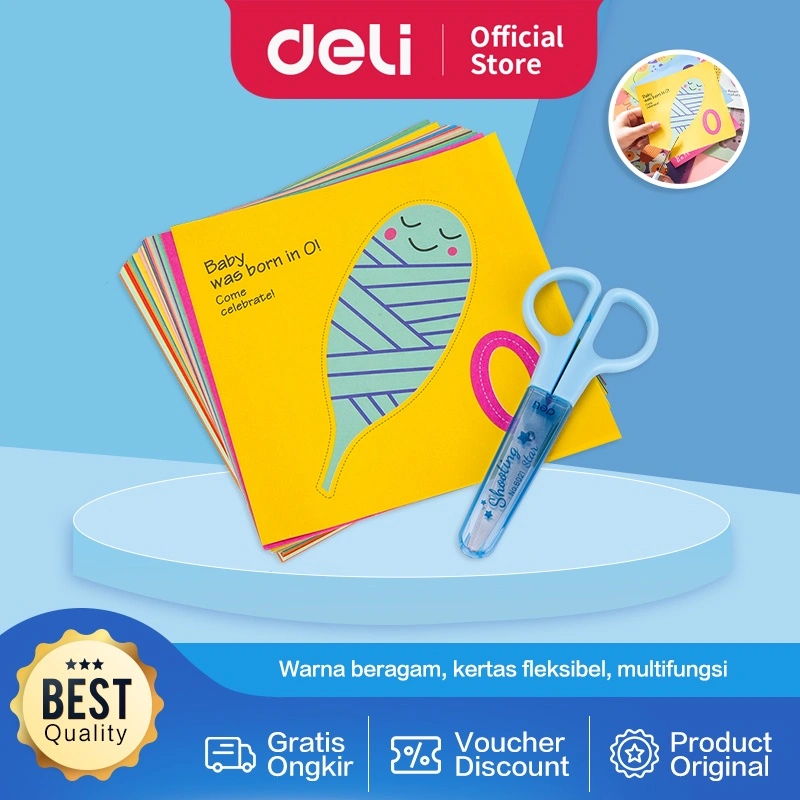 Deli Paper Craft / Origami Kertas Lipat Bercorak 50/100 Lembar 6437 7480X
