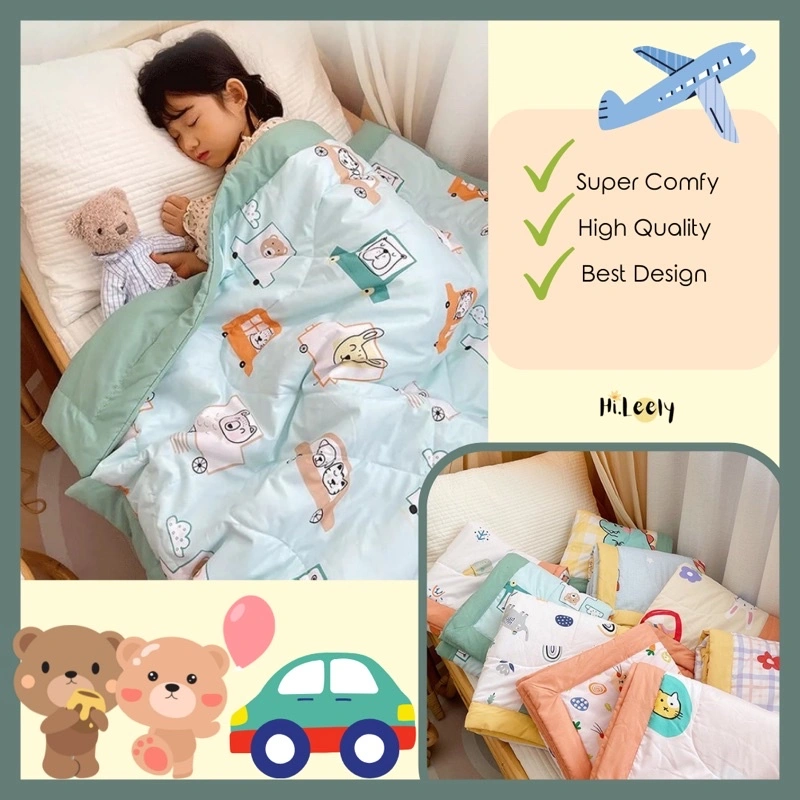 SELIMUT ANAK BED COVER ANAK BAHAN MILK COTTON MOTIF LUCU
