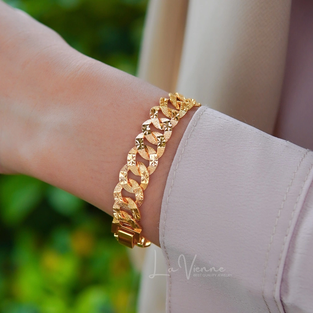 La Vienne - Ivie - Gelang Rantai Tangan  Titanium Wanita Anti Karat - Perhiasan Perempuan Elegan dan Mewah