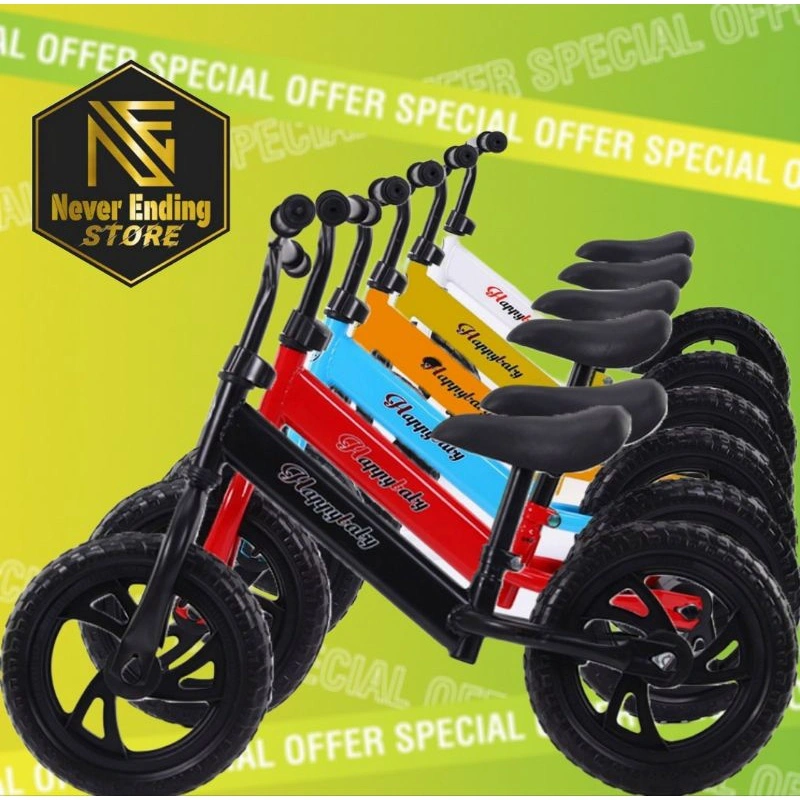 Sepeda Keseimbangan Anak Pushbike Kickbike Balance Bike Warna Merah Biru Putih Hitam Pink Kuning