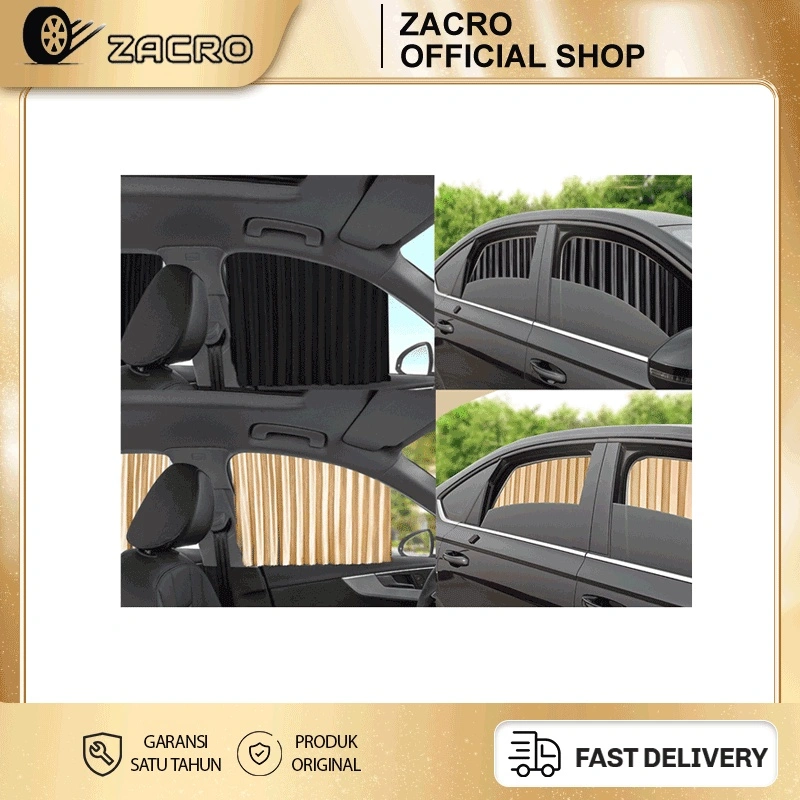 ZACRO Tirai Jendela Mobil 4set (DEPAN DAN TENGAH) Gorden Mobil/tirai mobil