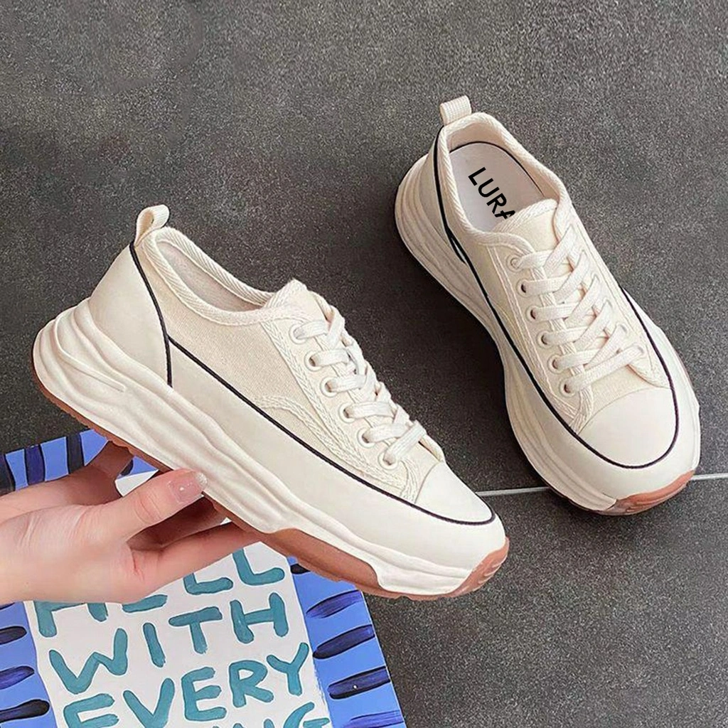 LURAD Sepatu Wanita WL212 Kanvas Sepatu Cewek Canvas Pelajar Kuliah Hangout Bagus Casual Kekinian Viral
