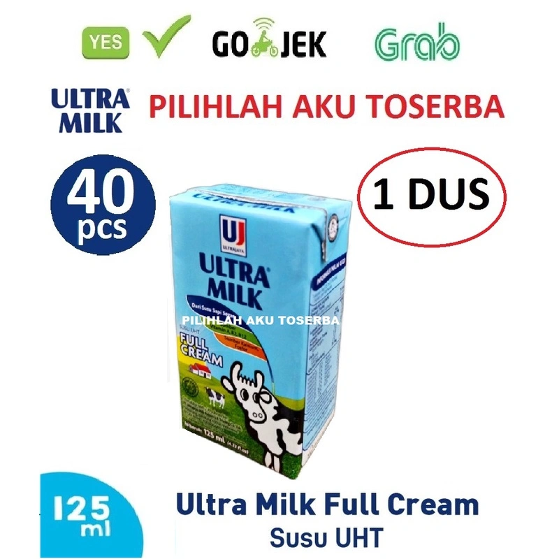 Susu Ultra FULL CREAM 125 ml - 1 DUS ISI 40 pcs
