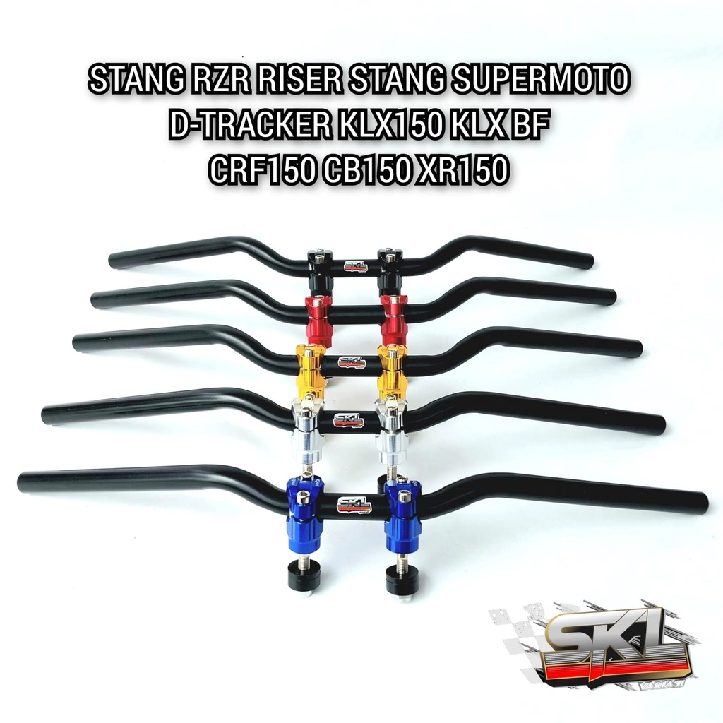 Stang Setang Stir RZR PNP D-Tracker KLX150 KLX BF CRF CRF150 CB150X XR150 XSR 155 Satria Fu cb old modif Raiser bisa untuk Fatbar dan standar pabrik Riser Supermoto