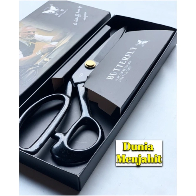 Gunting Kain Butterfly Original Hitam (Gunting Baja)  8" / 9" / 10"