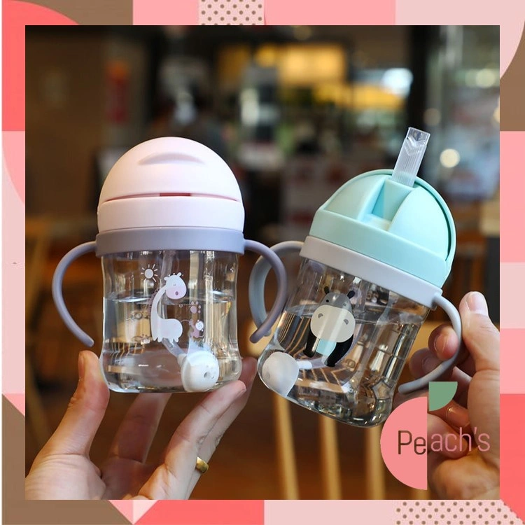 PEACH - Botol Minum Bayi Dengan Pegangan Tangan dan Sedotan / Training Cup Baby / Botol Minum Air Anak Bo5598
