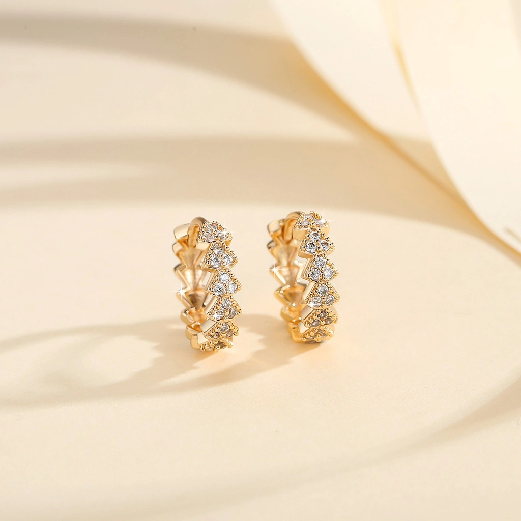 Lanmi Jewelry Anting Lapis Emas 18k Titanium Kristal Anting Hoop Anting Wanita Korea Anti Karat Anti Luntur Asli Y835