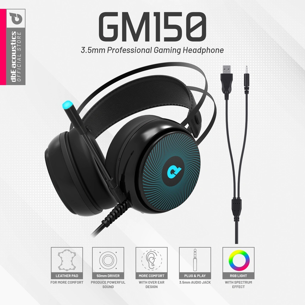 dbE GM150 3.5mm Professional Gaming Headphone Gaming Headset Free Spliter