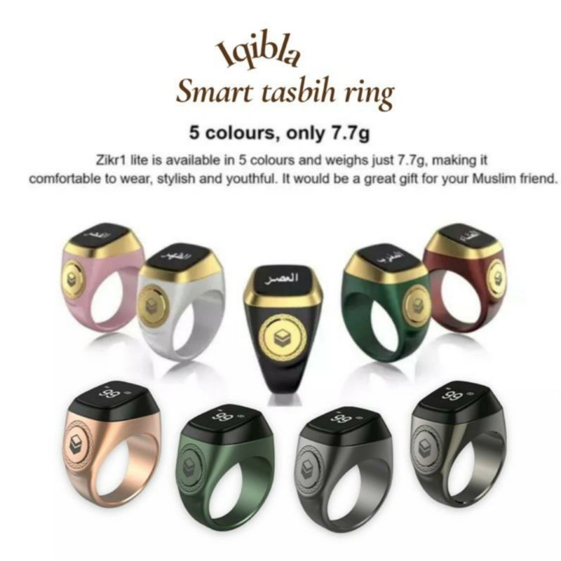 IQIBLA ZIKR RING ALUMINIUM ALLOY DIGITAL TASBIH SMART ZIKR RING WITH BATTERY CHARGING