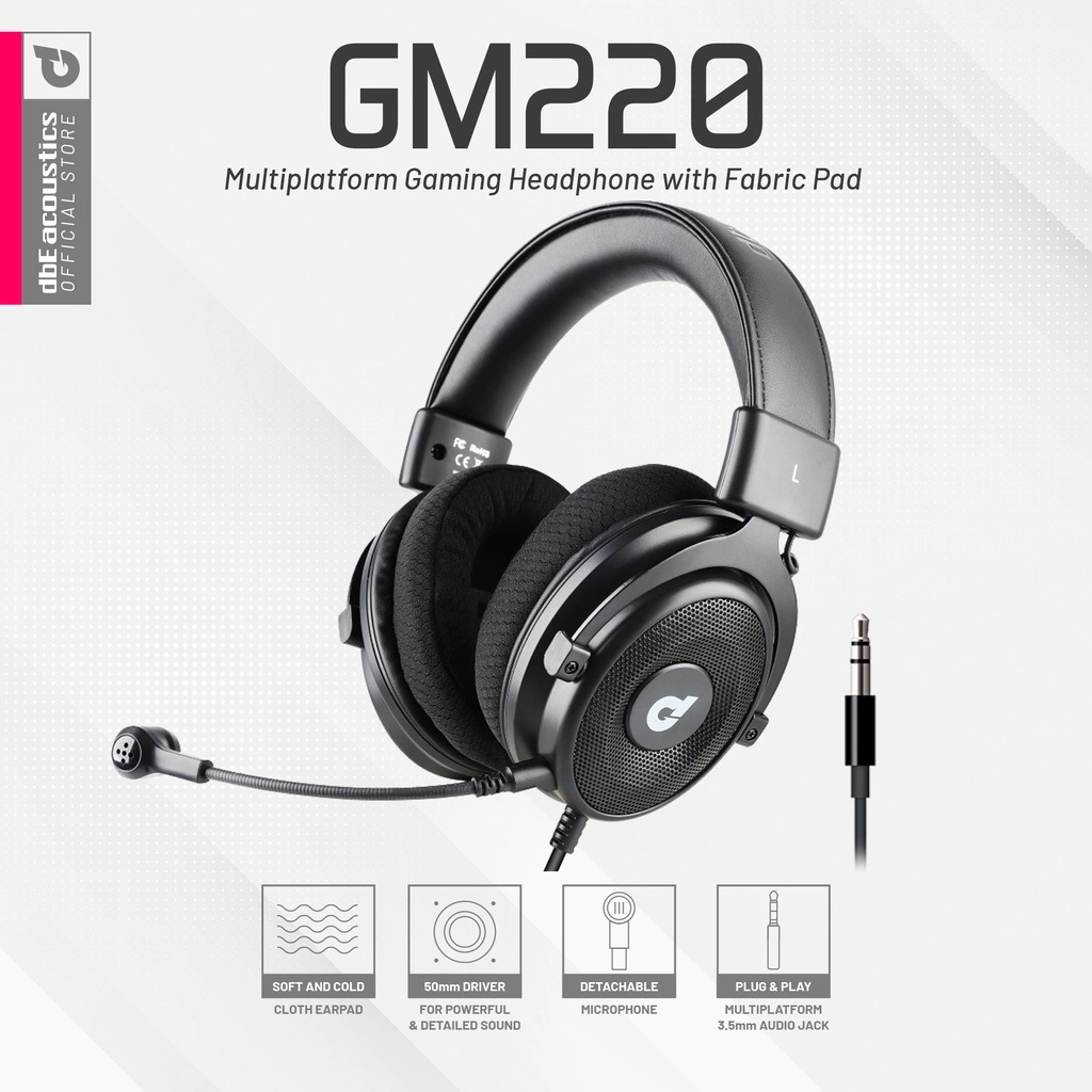 dbE GM220 3.5mm Multiplatform Gaming Headphone dengan Fabric Pad