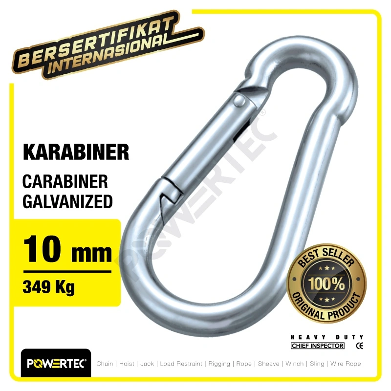 POWERTEC Carabiner / Karabiner Galvanized - 10mm 