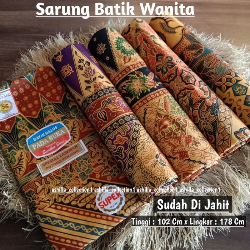 Paket 5 Pcs Sarung Batik Wanita Sudah Di Jahit Untuk Ibu Melahirkan Merk PADASUKA Terlaris