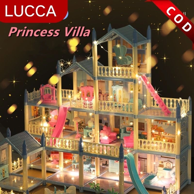 Mainan Doll House Princess Castle Besar 14 House Rumah Rumahan Anak Perempuan Lengkap Perabot Rumah Dengan Lampu