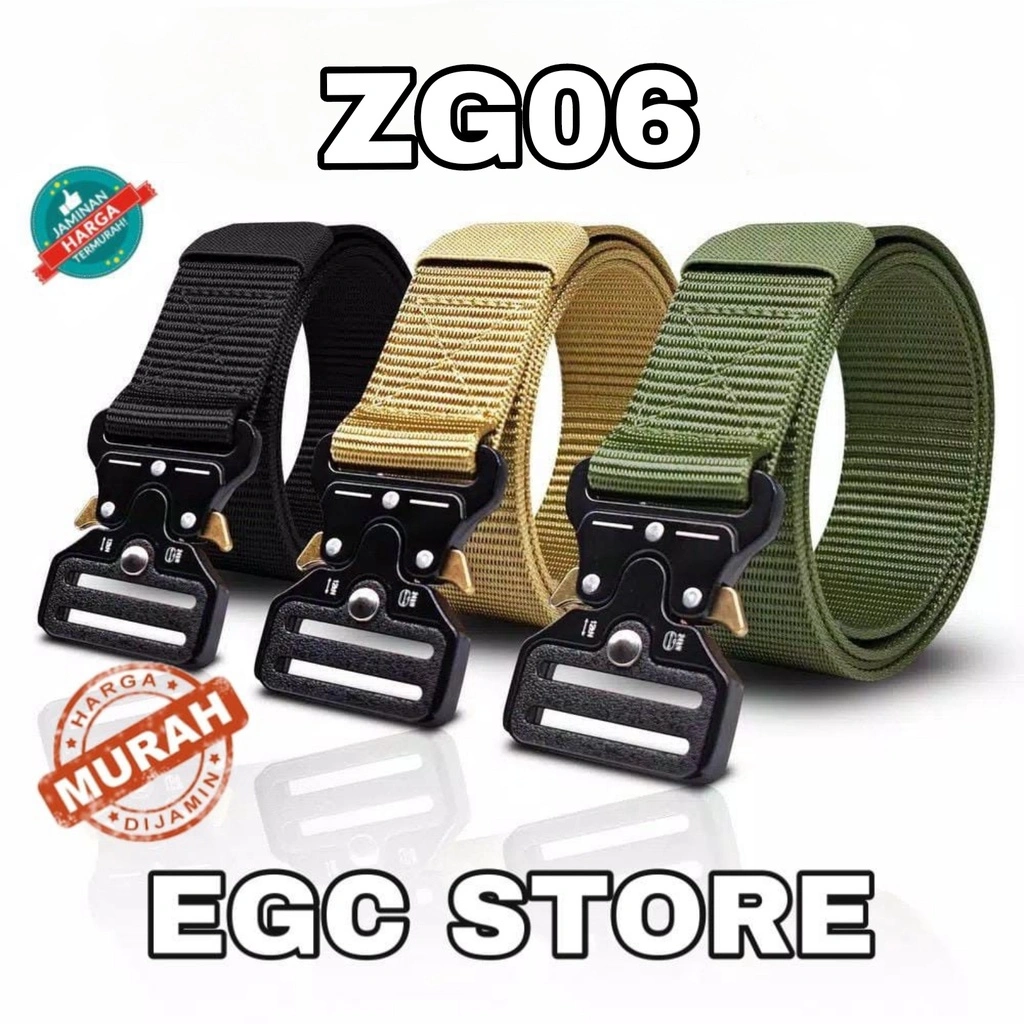 IKAT PINGGANG TACTICAL NYLON CANVAS / SABUK PRIA GESPER ( BESI ) ZG06 -BD-21-5