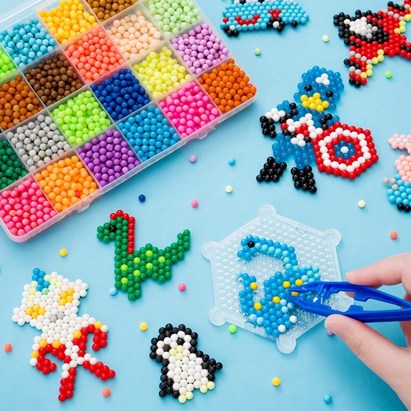 Mainan anak-anak 1500PCS Puzzle DIY Air Sihir Beads Semprot Kabut Kacang Kreatif Pendidikan Mainan Anak Hadiah Menyenangkan dengan Banyak Aksesoris (+ Stiker Gratis)