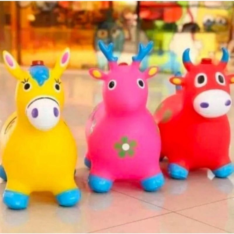 Mainan jumping animal Mainan kuda-kudaan , Mainan kuda karet anak, Jumping horse ANIMAL LONCAT