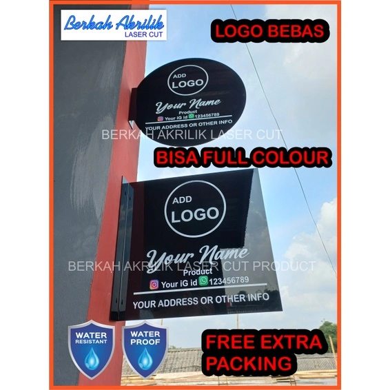 signage akrilik - custom desain sendiri - sign board akrilik - akrilik besar - sign put your brand here